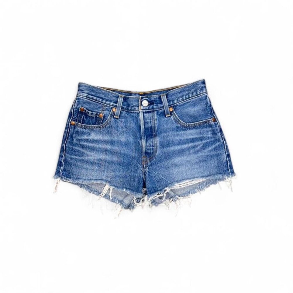 Levi's Size 25 501 Original Shorts Cut Offs Denim High Rise Button Fly Women's